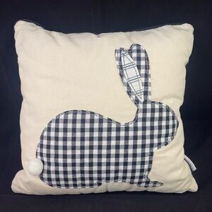 Tabitha Webb Bunny Rabbit Square Throw Pillow Spring Decor Gingham Striped A3